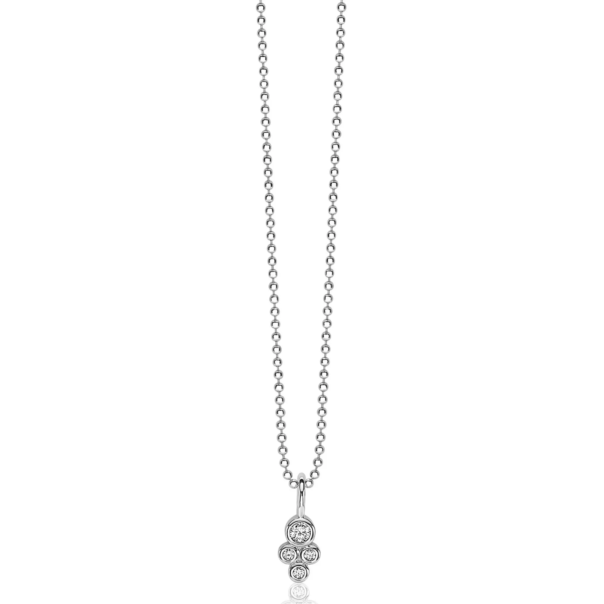 Online Zinzi zilveren hanger rond wit ZIH1829 (zonder collier)