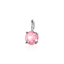 Best Zinzi zilveren hanger rond roze ZIH2072R (zonder collier)