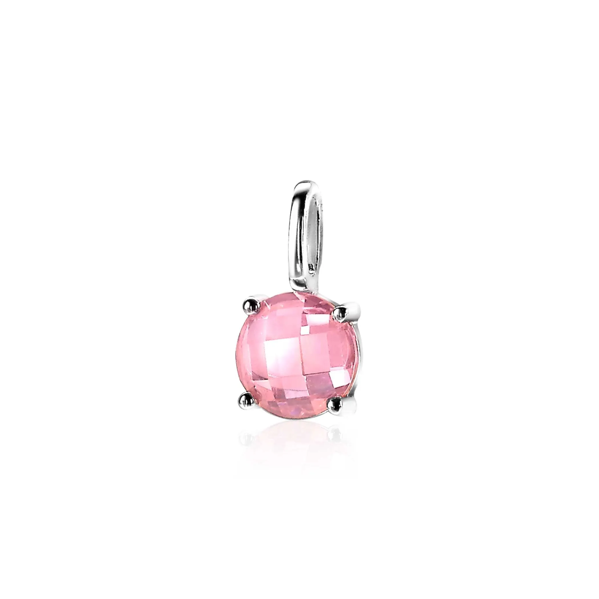 Best Zinzi zilveren hanger rond roze ZIH2072R (zonder collier)