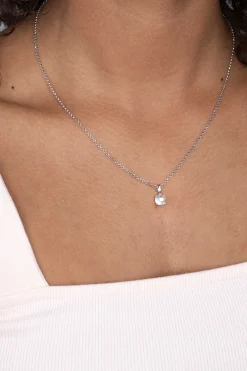 Hot Zinzi zilveren hanger rond wit ZIH2072 (zonder collier)