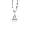 Outlet Zinzi zilveren hanger rond staafje wit ZIH1822 (zonder collier)
