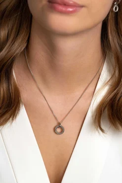 Clearance Zinzi zilveren hanger rond met touweffect 19mm ZIH2246 (zonder collier)