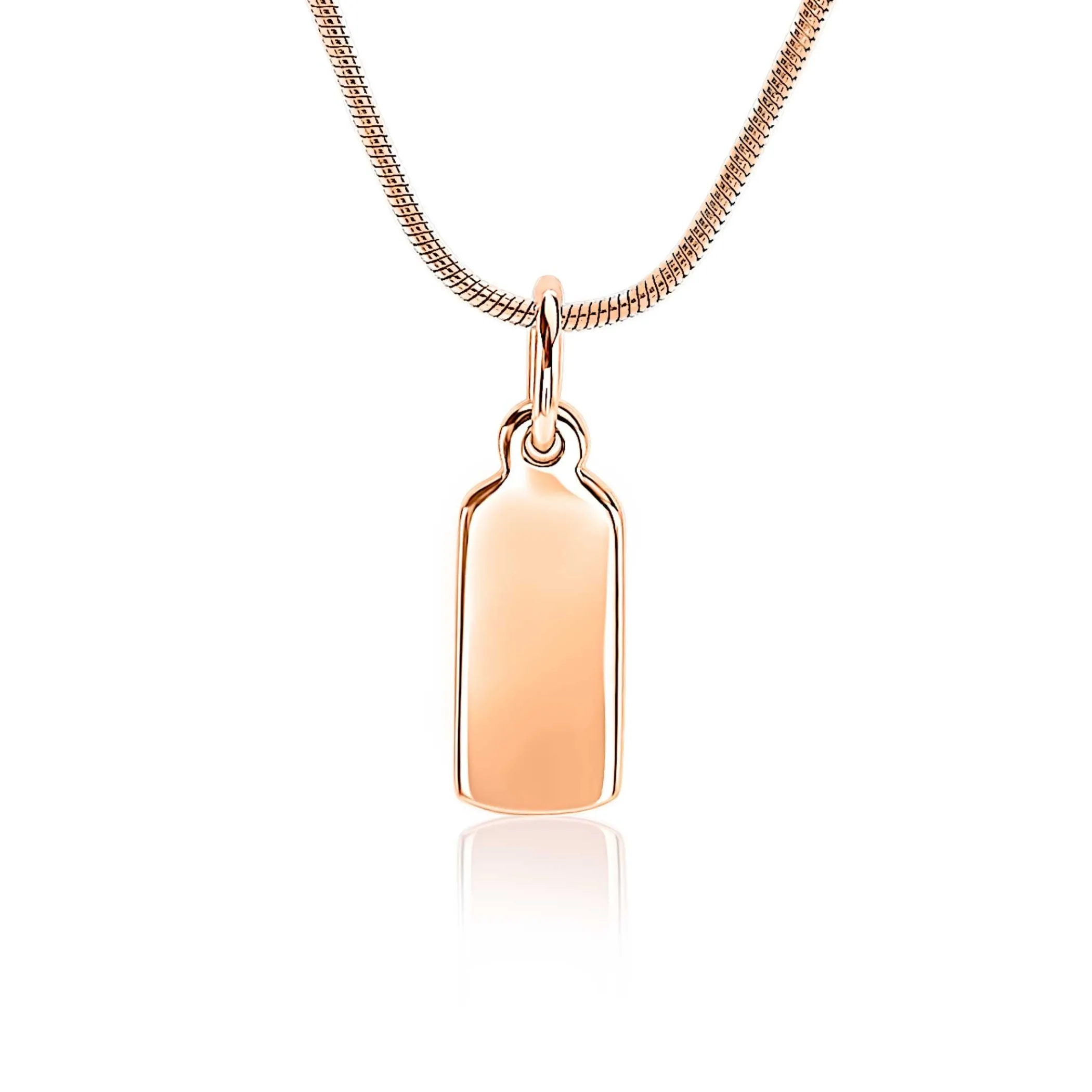 Sale Zinzi zilveren hanger rosé verguld glad rechthoek ZIH1827R (zonder collier)