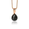Discount Zinzi zilveren hanger rosé verguld zwart peervorm 20mm ZIH1934RZ (zonder collier)