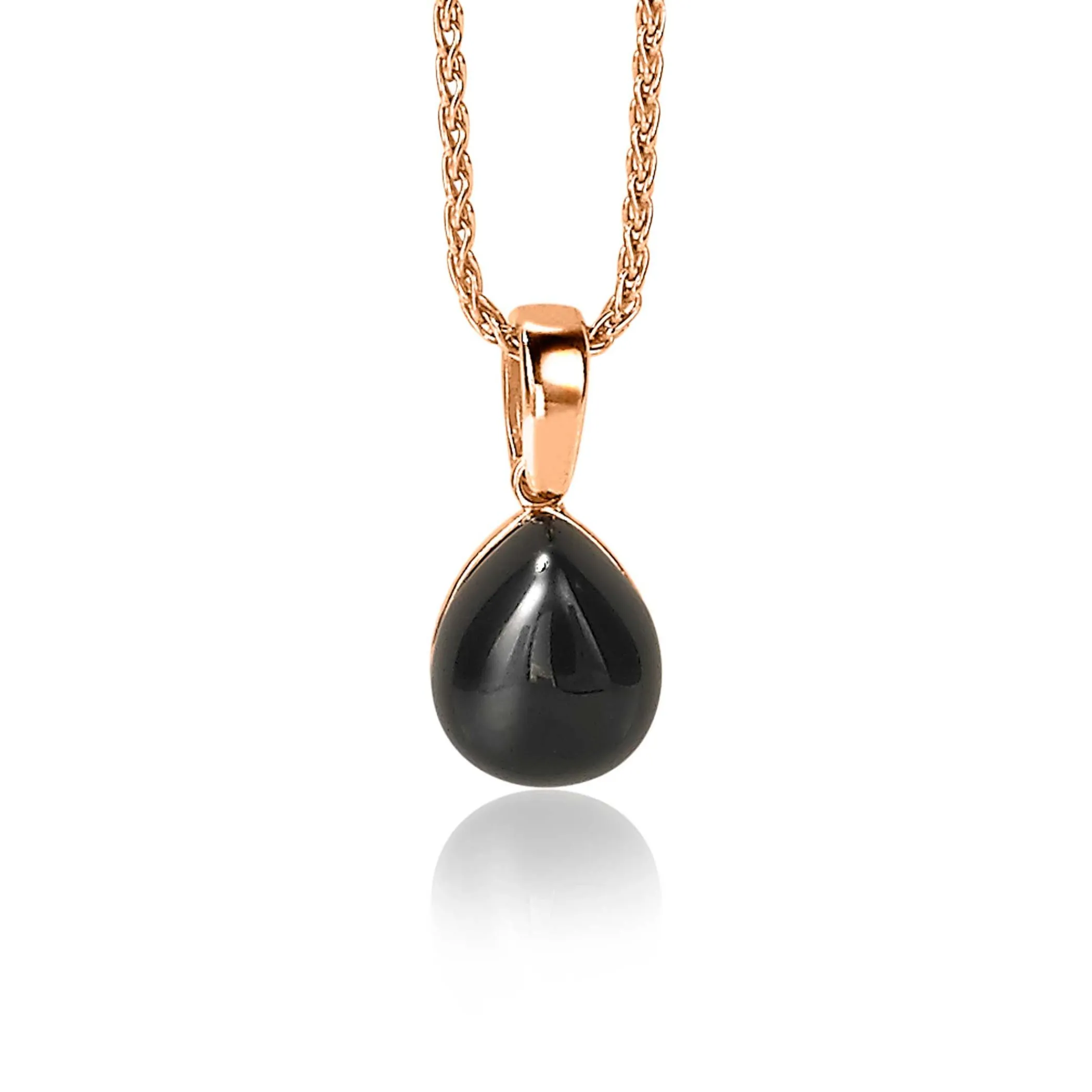 Discount Zinzi zilveren hanger rosé verguld zwart peervorm 20mm ZIH1934RZ (zonder collier)