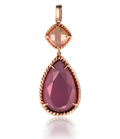 Outlet Zinzi zilveren hanger rosé verguld roodbruin ZIH1161E