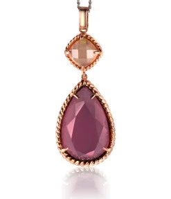 Outlet Zinzi zilveren hanger rosé verguld roodbruin ZIH1161E