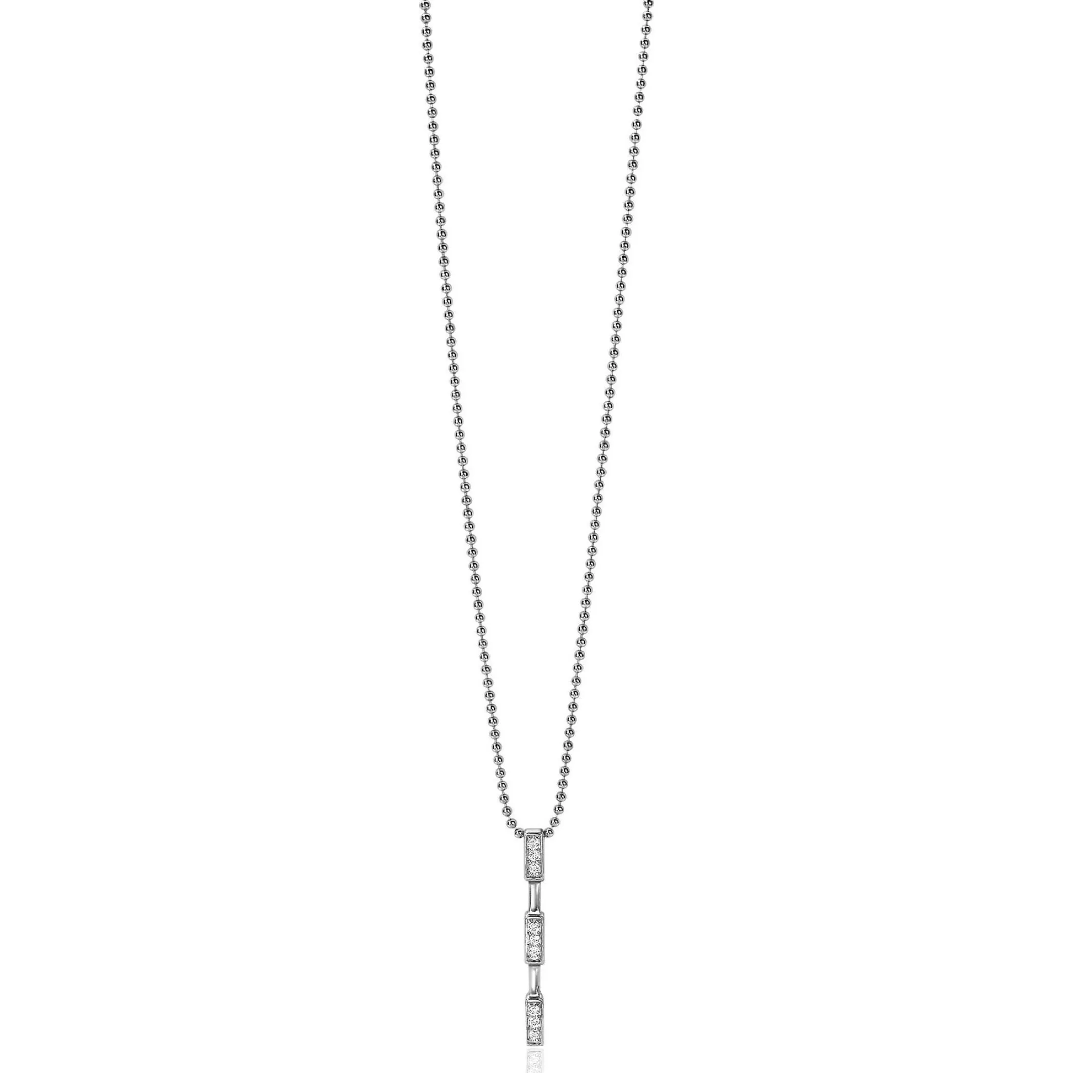 Discount Zinzi zilveren hanger staafje 26mm witte zirconia's ZIH1958 (zonder collier)