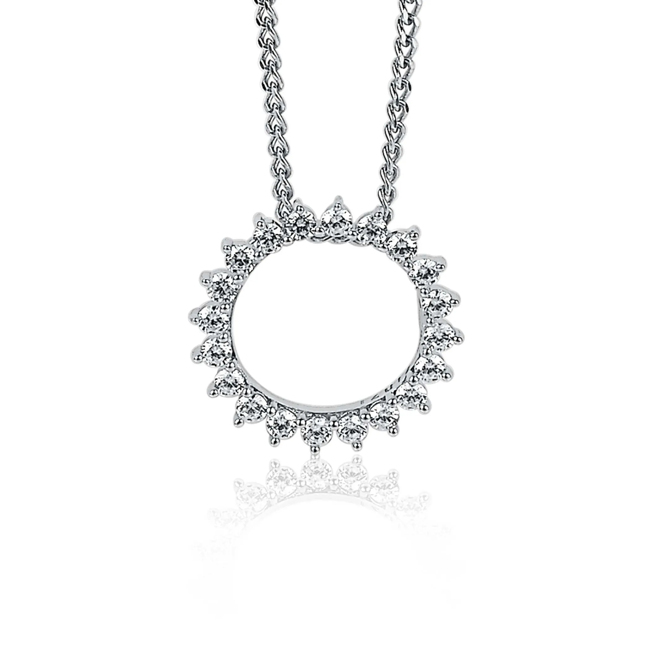 Discount Zinzi zilveren hanger zon wit 18mm ZIH1883 (zonder collier)