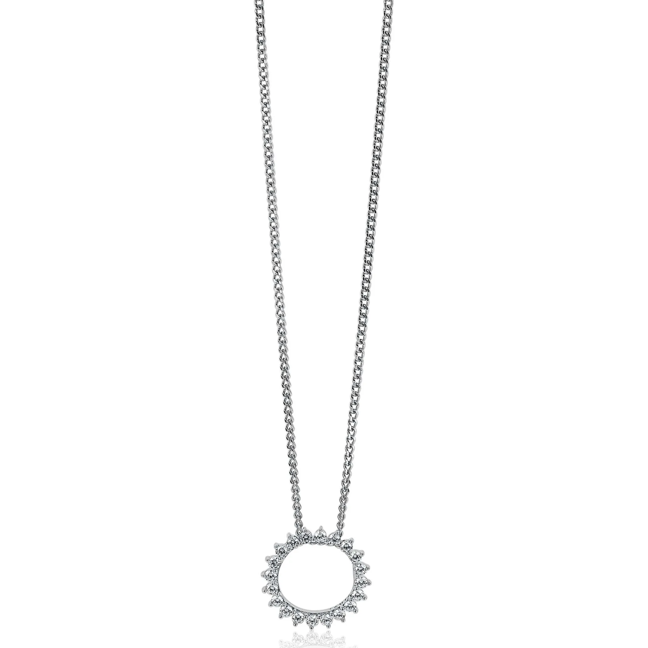 Discount Zinzi zilveren hanger zon wit 18mm ZIH1883 (zonder collier)