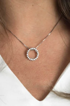 Discount Zinzi zilveren hanger zon wit 18mm ZIH1883 (zonder collier)