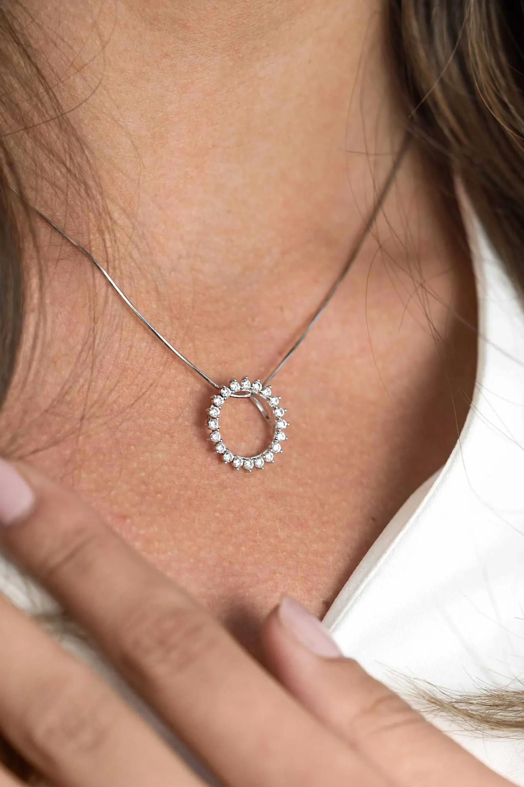 Discount Zinzi zilveren hanger zon wit 18mm ZIH1883 (zonder collier)