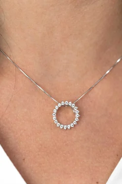 Discount Zinzi zilveren hanger zon wit 18mm ZIH1883 (zonder collier)