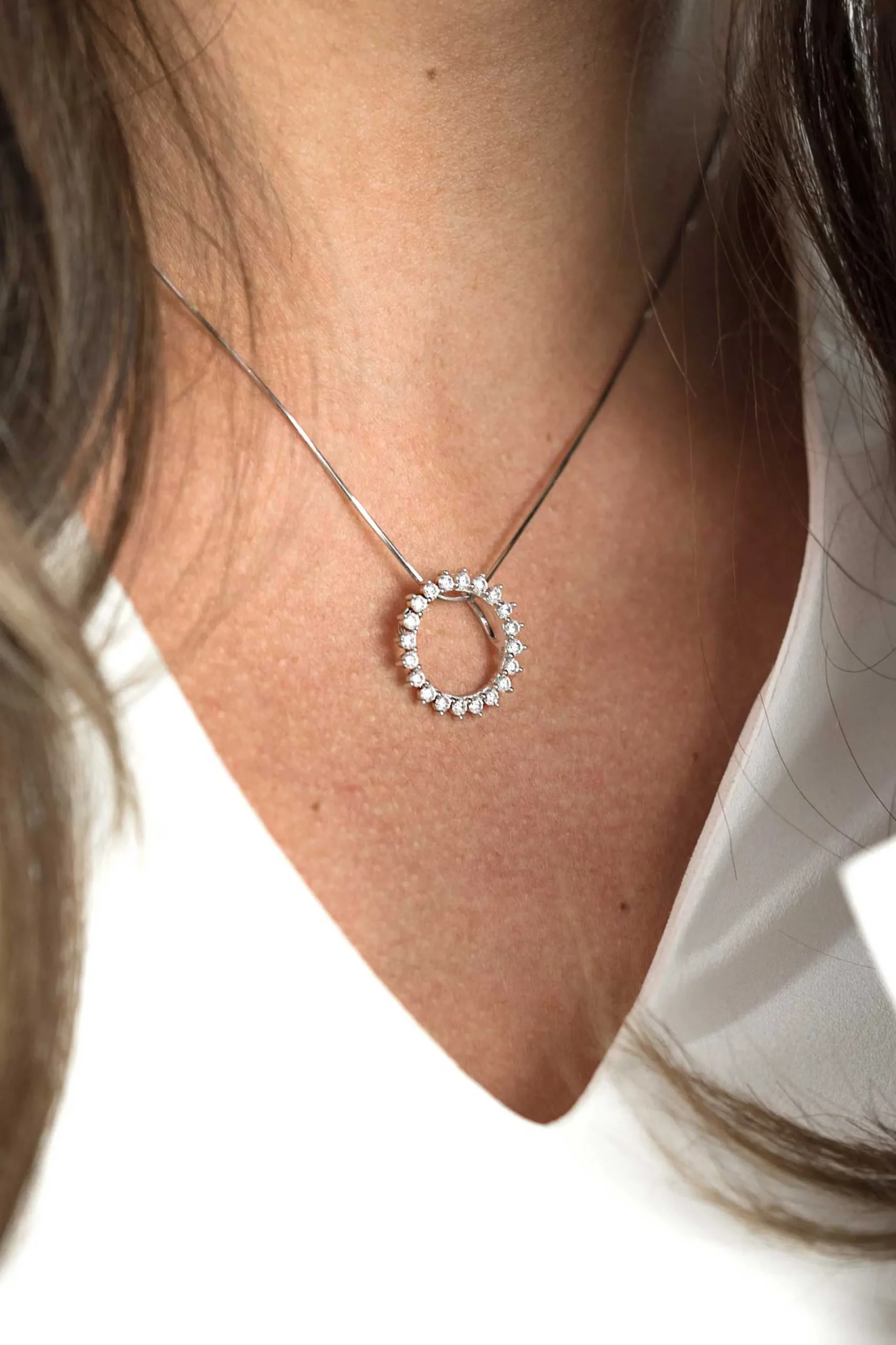 Discount Zinzi zilveren hanger zon wit 18mm ZIH1883 (zonder collier)