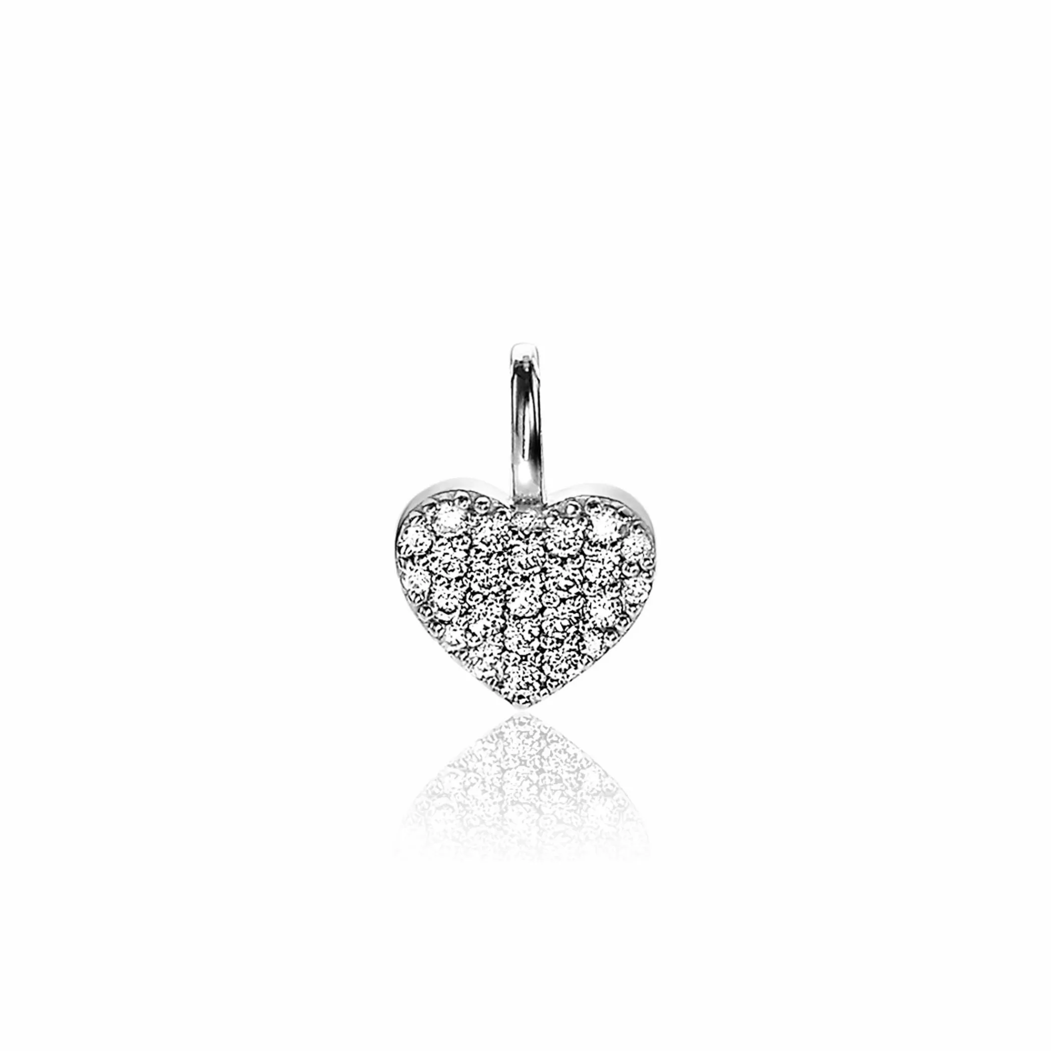 Best Zinzi zilveren hart hanger 13mm wit ZIH2139 (zonder collier)