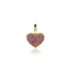 Sale Zinzi zilveren hart hanger 14K geel verguld 13 mm donkerroze ZIH2139R (zonder collier)