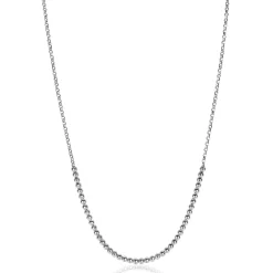 Clearance Zinzi zilveren jasseron ketting met bolletjes schakels (2,5mm breed) in het midden 40-45cm ZIC2640