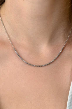 Clearance Zinzi zilveren jasseron ketting met bolletjes schakels (2,5mm breed) in het midden 40-45cm ZIC2640