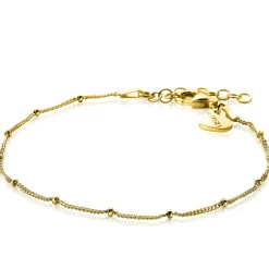 Online Zinzi zilveren 14K geel verguld gourmet armbandje met bolletjes 17-20cm ZIA2181G