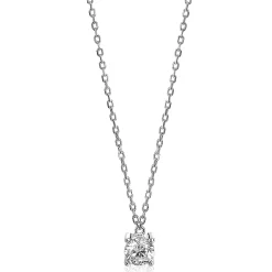 Clearance Zinzi zilveren ketting chatonzetting rond wit 40-45cm ZIC1750