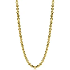 Online Zinzi zilveren ketting 45cm in14K geelverguld met ronde schakels 5mm breed ZIC2239G