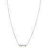 Discount Zinzi zilveren ketting 42–45cm met sierlijk bicolor takje met bladeren ZIC2740