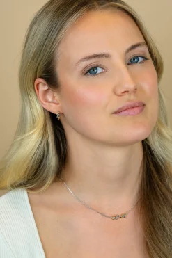 Discount Zinzi zilveren ketting 42–45cm met sierlijk bicolor takje met bladeren ZIC2740