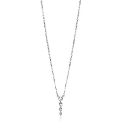 Hot Zinzi zilveren ketting 45cm met hanger vier ronde zirconia's 16mm ZIC2328