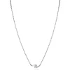 Hot Zinzi zilveren ketting 42-45cm met ronde zirkonia, sierlijk omklemd door twee golvende staafjes ZIC2766