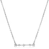 Clearance Zinzi zilveren ketting 45cm met staafje rond vierkant driehoek wit ZIC2043