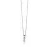 Zinzi zilveren ketting 45cm met hanger rond wit ZIC1443