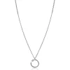 Hot Zinzi zilveren ketting 42–45cm met ronde slang-hanger (15mm), bezet met peervormige witte zirkonia ZIC2722