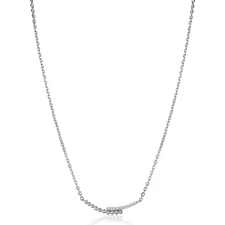 Outlet Zinzi zilveren ketting 42–45cm met staafjes bezet met witte zirkonia’s ZIC2729