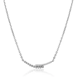 Outlet Zinzi zilveren ketting 42–45cm met staafjes bezet met witte zirkonia’s ZIC2729