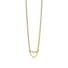 New Zinzi zilveren ketting geel verguld open hartje 40-43cm ZIC1420G
