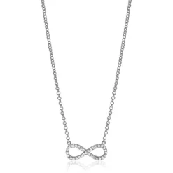 New Zinzi zilveren ketting Infinity wit 42-45cm ZIC1065