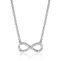 New Zinzi zilveren ketting Infinity wit 42-45cm ZIC1065