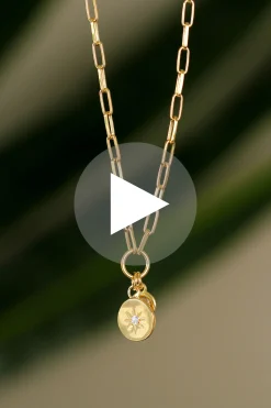 New Zinzi zilveren ketting 14K geel verguld 45cm rond ster ZIC1994G