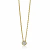 Outlet Zinzi zilveren ketting 14K geel verguld met hanger rond 40-43cm ZIC1393Y