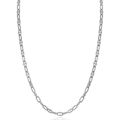 Zinzi zilveren ketting met paperclip schakels 4mm, gedecoreerd met speelse bolletjes 42-45cm ZIC2586