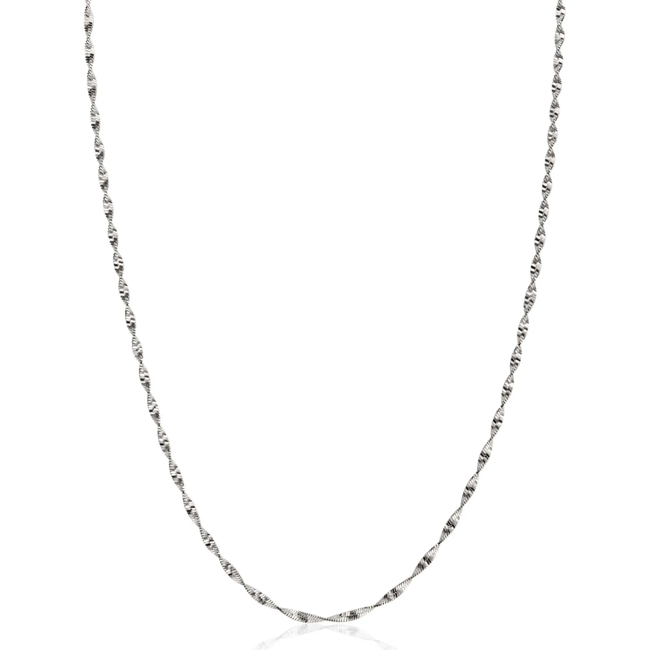 New Zinzi zilveren ketting met glinsterende gedraaide schakels 1,9mm breed 43-45cm ZIC2585