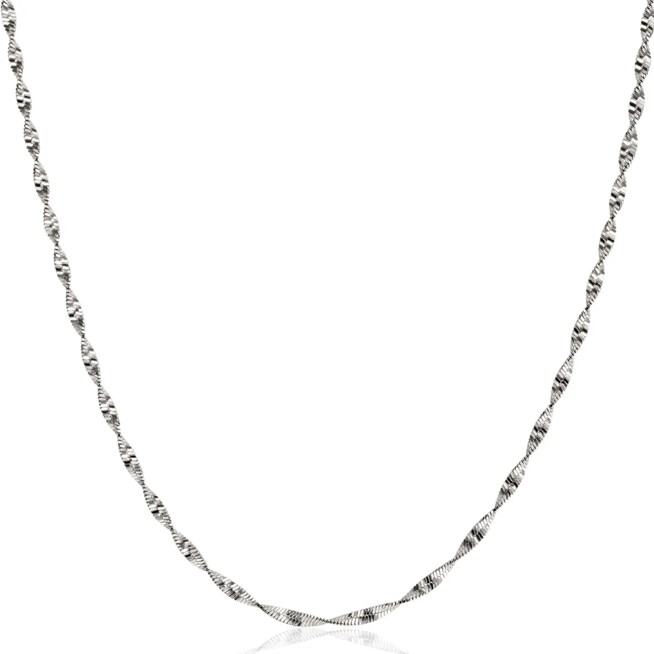 New Zinzi zilveren ketting met glinsterende gedraaide schakels 1,9mm breed 43-45cm ZIC2585
