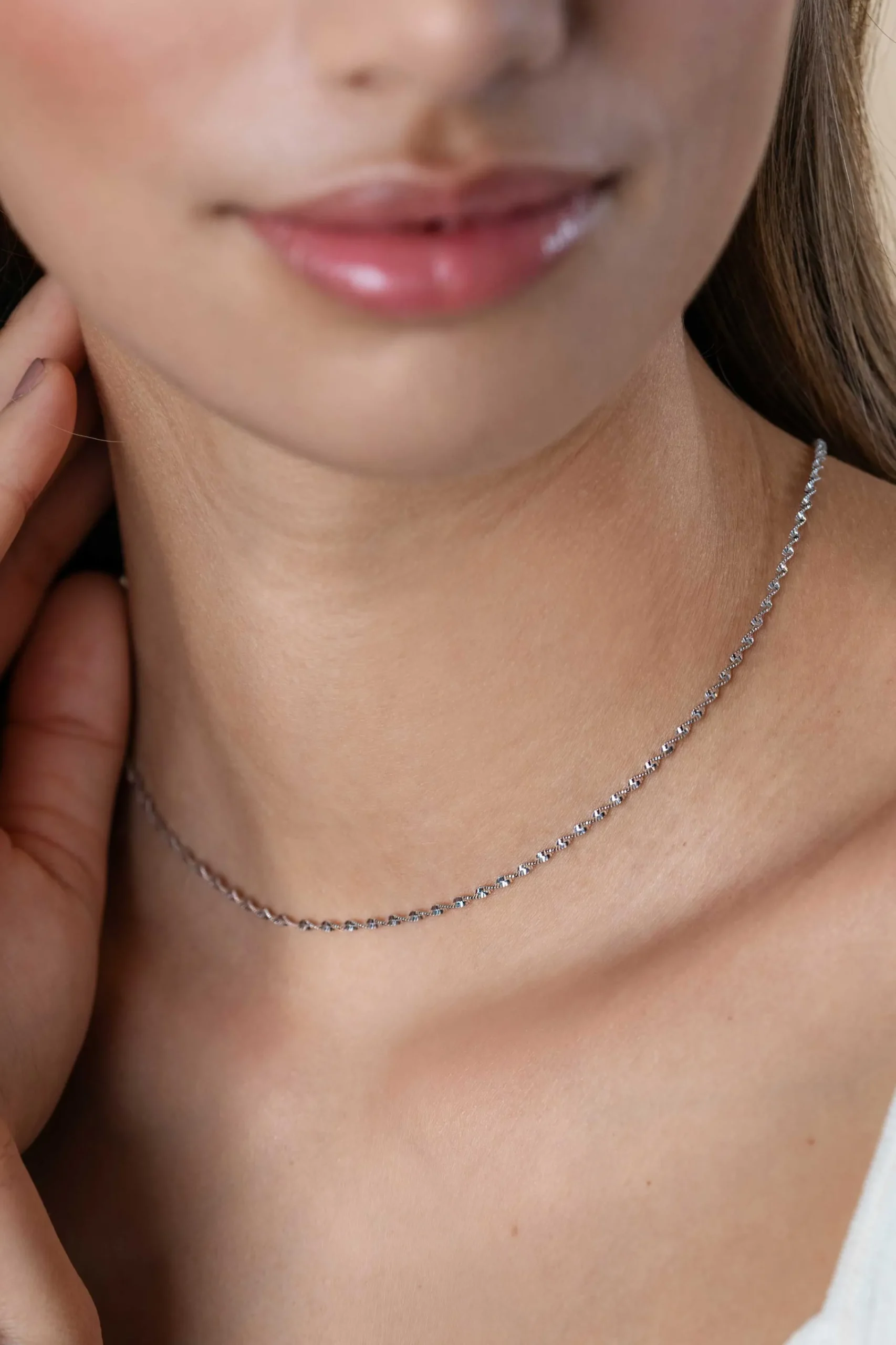 New Zinzi zilveren ketting met glinsterende gedraaide schakels 1,9mm breed 43-45cm ZIC2585