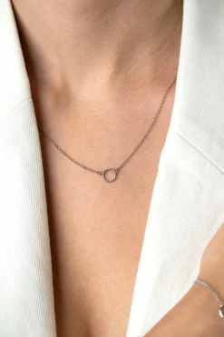 Discount Zinzi zilveren ketting met open rondje 40-45cm ZIC2523