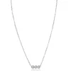 Best Zinzi zilveren ketting met drie zeshoek-zettingen bezet met witte zirconia's 42-45cm ZIC2543