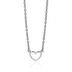 Online Zinzi zilveren ketting open hartje 40-43cm ZIC1420