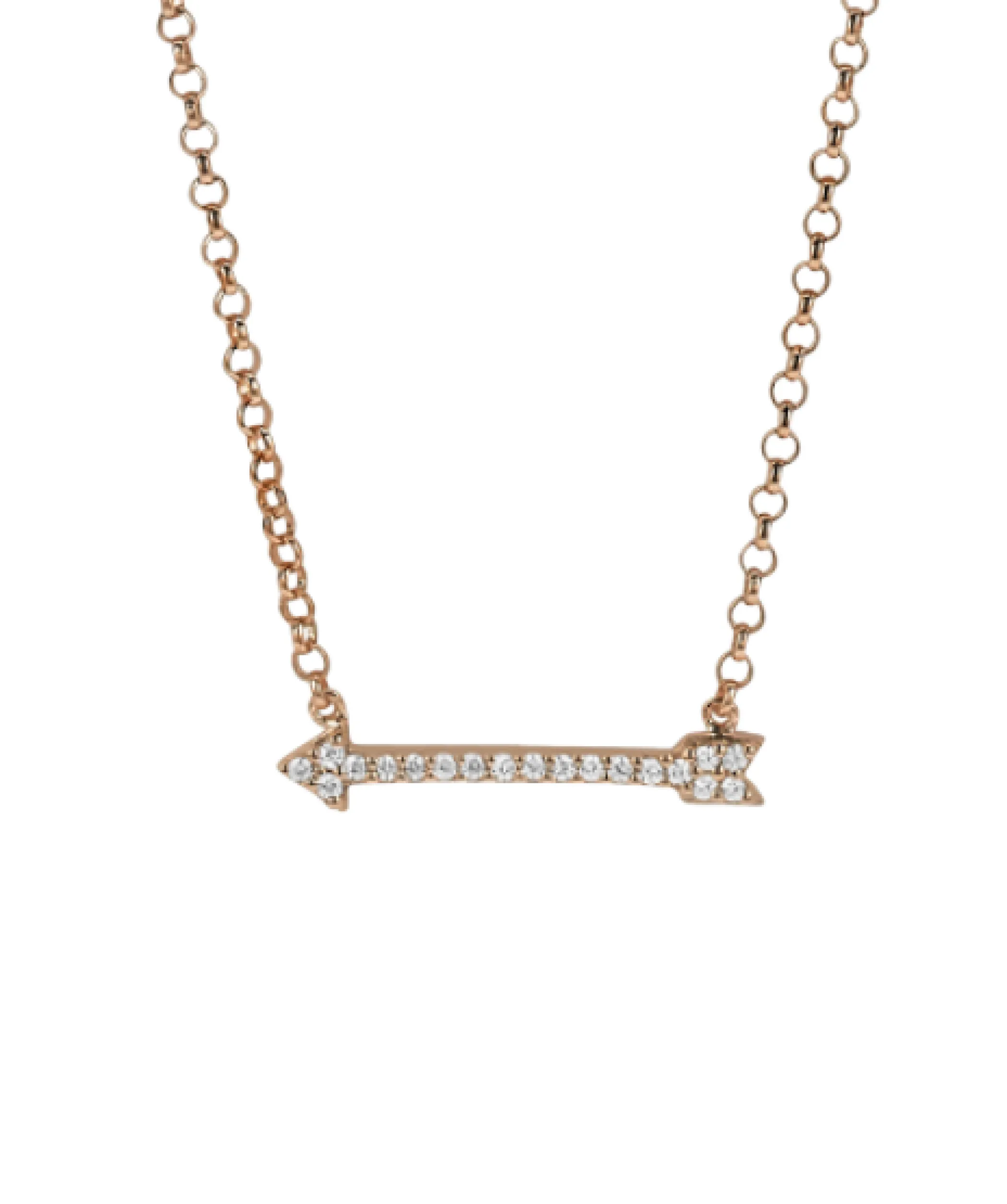 Zinzi zilveren ketting rosé verguld Cupido pijl wit 42-45cm ZIC1064R