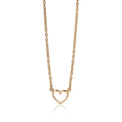 Hot Zinzi zilveren ketting rosé verguld open hartje 40-43cm ZIC1420R