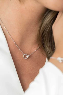 Discount Zinzi zilveren ketting rond wit 45cm ZIC1830