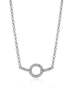 Best Zinzi zilveren ketting strak rond design wit 42-45cm ZIC1063